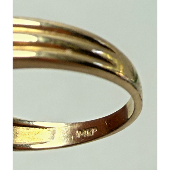 Vintage Town & Country 14K Plumb Gold Sapphire 3 Stone Ring Diamonds Size 5 - Picture 8 of 8